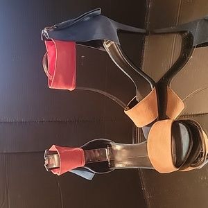 Pierre Hardy color block  suede sandals.  In great condition sz 37.  3in heels